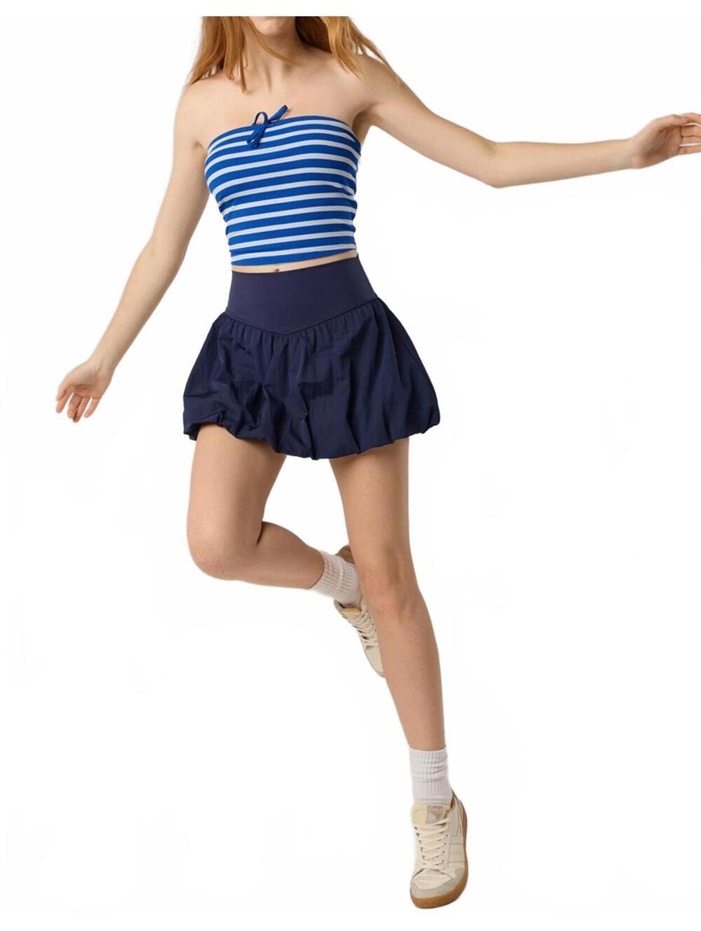 AE OFFLINE By Aerie Real Me Bubble Skort American Eagle NWT Royal Navy Small